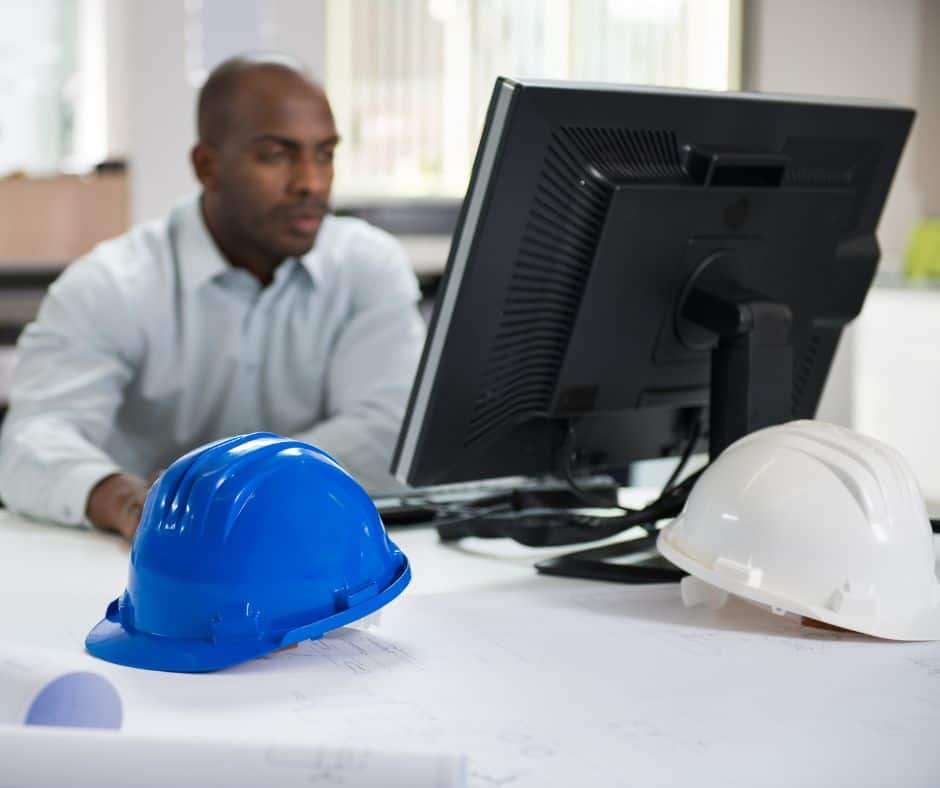 man working online