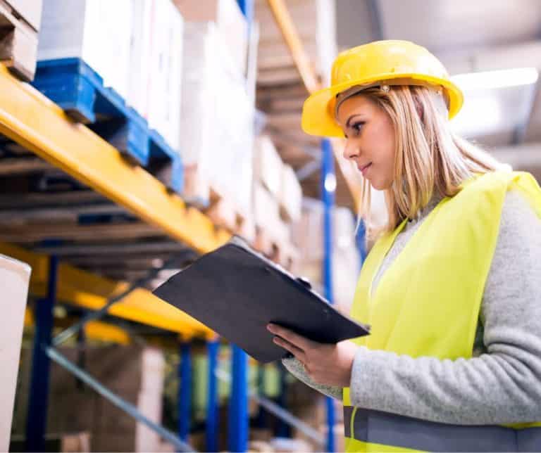 Worker with clipboard